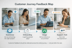 Collecting customer feed back in the customer journey