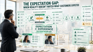 Expectation gap between customer expectation and customer experience